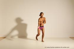 Underwear Martial art Man Asian Sitting poses - simple Slim Long Black Sitting poses - ALL Academic
